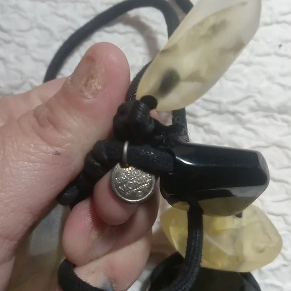 Chic Black And White Lucite Gerda Lyngaarrd Monies Necklace 18" - Picture 2 of 7